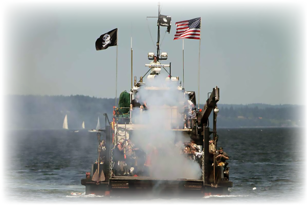 Pirates storming Alki Beach