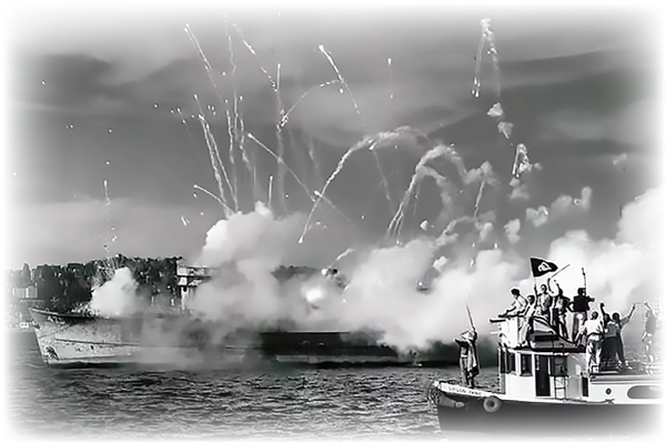 Seafair Pirates Burn Neptune's Flagship – 1953